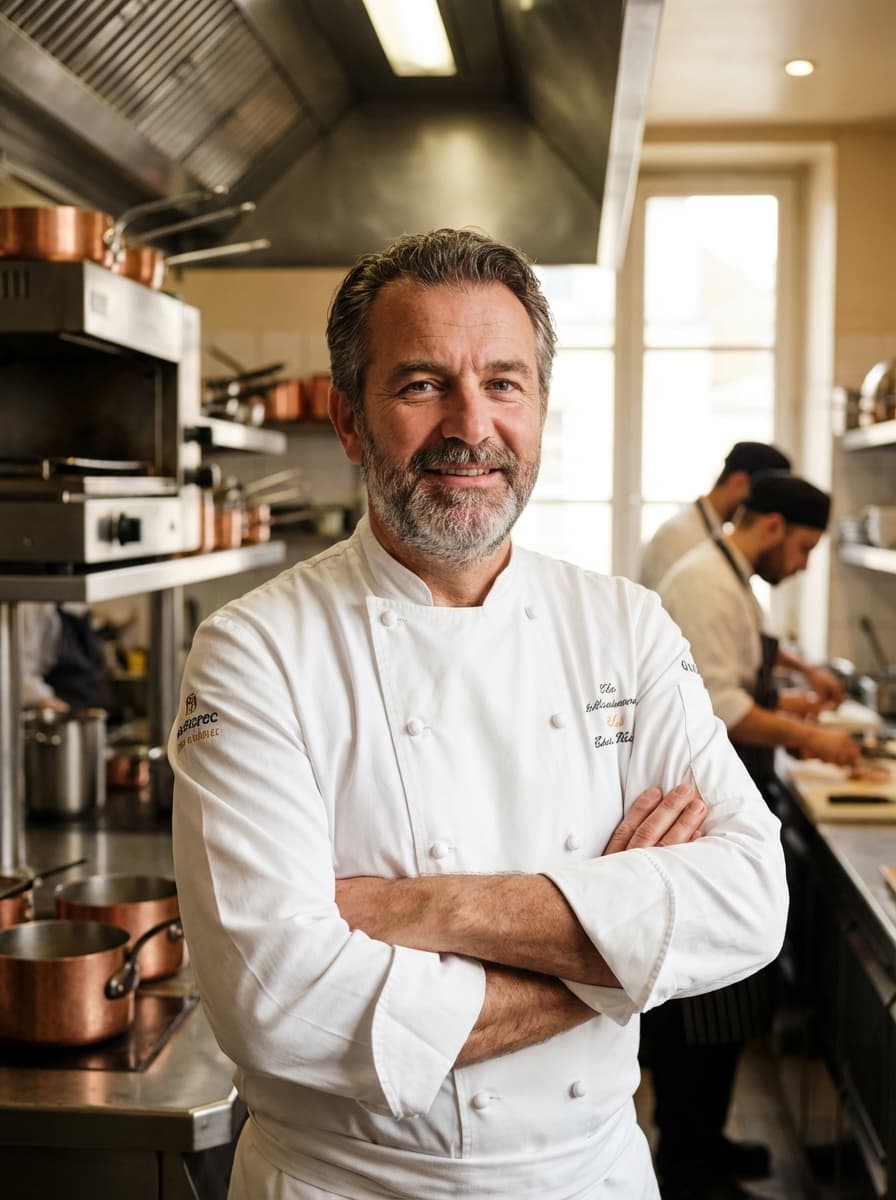 Chef Thomas Lindner in his kitchen