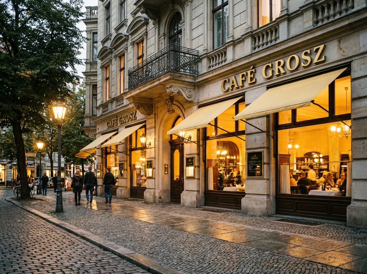 Zum Goldenen Hirsch restaurant exterior on a charming Berlin street